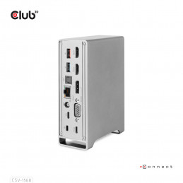 CLUB3D CSV-1568 kannettavien tietokoneiden telakka ja porttitoistin Telakointi USB 3.2 Gen 2 (3.1 Gen 2) Type-C Metallinen