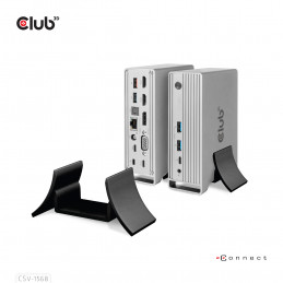 CLUB3D CSV-1568 kannettavien tietokoneiden telakka ja porttitoistin Telakointi USB 3.2 Gen 2 (3.1 Gen 2) Type-C Metallinen