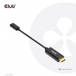 CLUB3D CAC-1333 videokaapeli-adapteri 0,22 m HDMI-tyyppi A (vakio) USB Type-C Musta