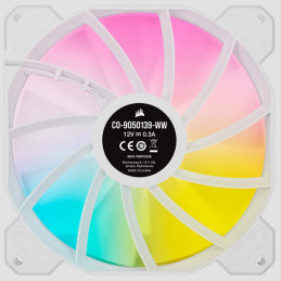 Corsair SP140 RGB ELITE Tietokonekotelo Tuuletin 14 cm Valkoinen 2 kpl