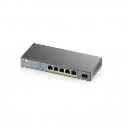 Zyxel GS1350-6HP-EU0101F verkkokytkin Hallittu L2 Gigabit Ethernet (10 100 1000) Power over Ethernet -tuki Harmaa