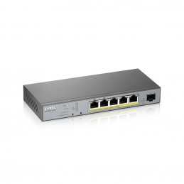 Zyxel GS1350-6HP-EU0101F verkkokytkin Hallittu L2 Gigabit Ethernet (10 100 1000) Power over Ethernet -tuki Harmaa