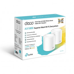 TP-LINK Deco X20 (2-pack) langaton reititin Gigabitti Ethernet Kaksitaajuus (2,4 GHz 5 GHz) 4G Valkoinen