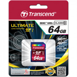 Transcend TS64GSDXC10U1 muistikortti 64 GB SDXC MLC Luokka 10