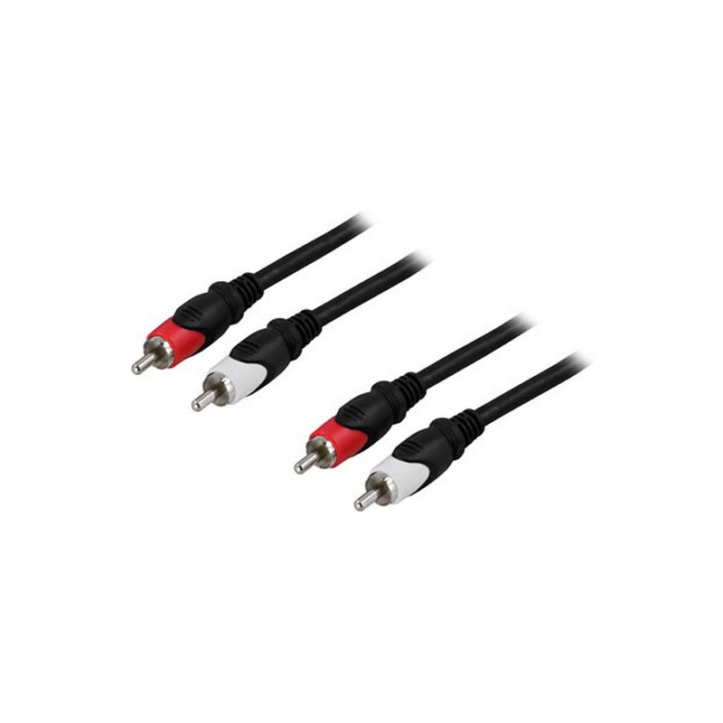 Deltaco MM-112 audiokaapeli 5 m 2 x RCA Musta, Punainen, Valkoinen