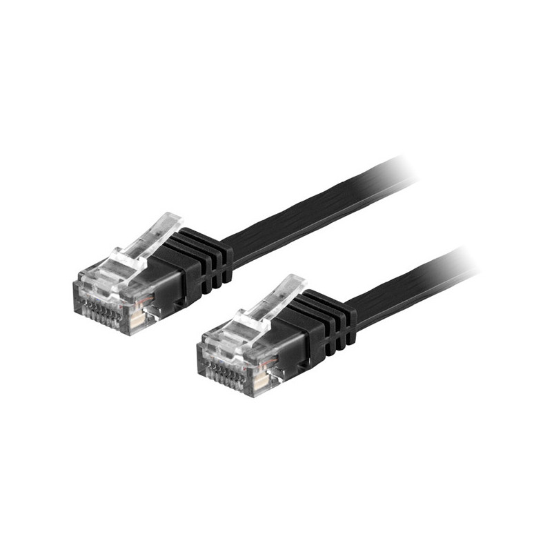 Deltaco TP-620S-FL verkkokaapeli Musta 20 m Cat6 U UTP (UTP)