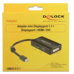 DeLOCK 0.16m DisplayPort Displayport + HDMI + DVI 0,16 m Mini DisplayPort DisplayPort + DVI + HDMI Musta