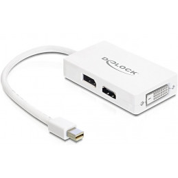 DeLOCK 0.16m DisplayPort VGA + HDMI + DVI 0,16 m Mini DisplayPort VGA (D-Sub)+ HDMI + DVI Valkoinen