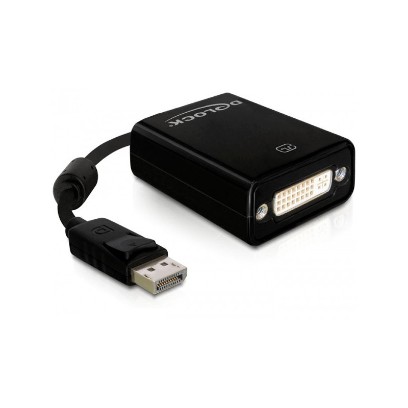 DeLOCK 61847 videokaapeli-adapteri 0,125 m DisplayPort DVI-I Musta
