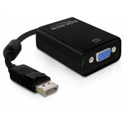 DeLOCK 61848 videokaapeli-adapteri 0,125 m VGA (D-Sub) DisplayPort Musta