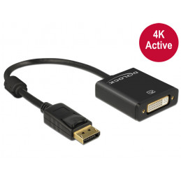 DeLOCK 62599 videokaapeli-adapteri 0,2 m DisplayPort DVI-I Musta