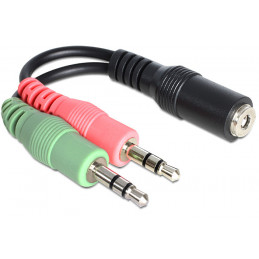 DeLOCK 65459 audiokaapeli 0,012 m 3.5mm 2 x 3.5mm Musta