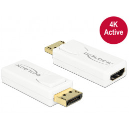 DeLOCK 65580 kaapelin sukupuolenvaihtaja Displayport 1.2 HDMI Valkoinen