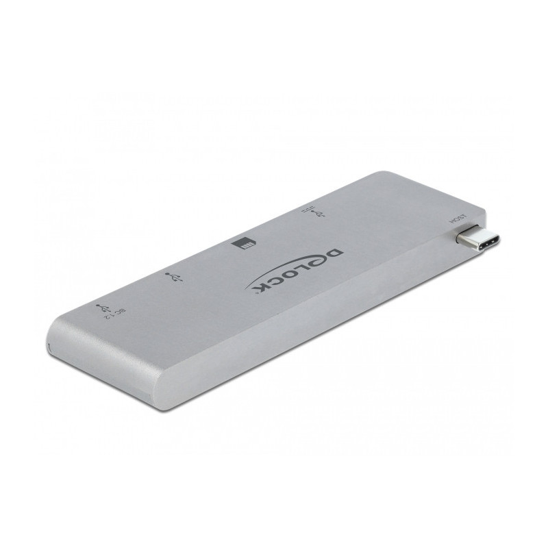 DeLOCK 64078 keskitin USB 3.2 Gen 1 (3.1 Gen 1) Type-C 5000 Mbit s Harmaa