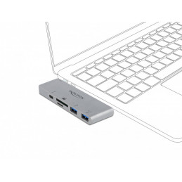 DeLOCK 64078 keskitin USB 3.2 Gen 1 (3.1 Gen 1) Type-C 5000 Mbit s Harmaa