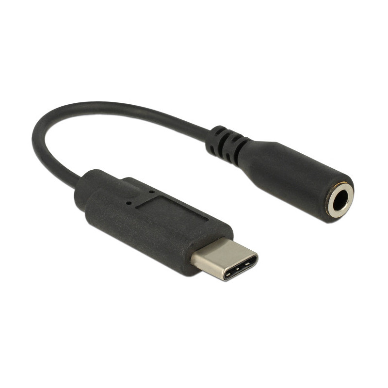 DeLOCK 65842 matkapuhelimen kaapeli Musta 0,14 m USB C 3.5mm