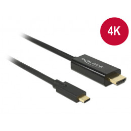 DeLOCK 85260 videokaapeli-adapteri 3 m USB Type-C HDMI Musta