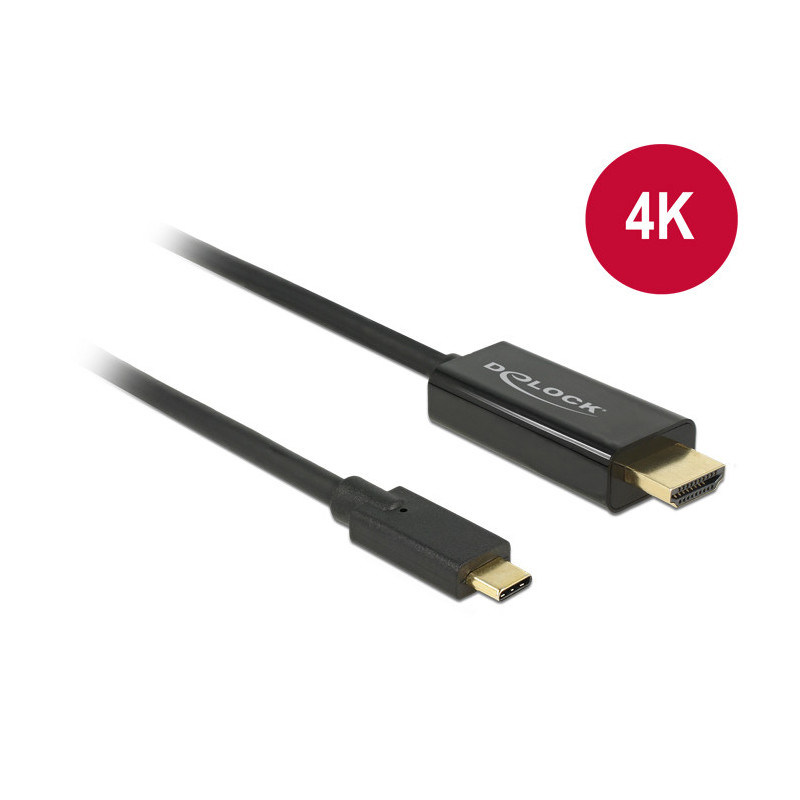 DeLOCK 85259 videokaapeli-adapteri 2 m USB Type-C HDMI Musta