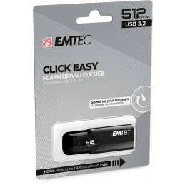 Emtec B110 Click Easy 3.2 USB-muisti 512 GB USB A-tyyppi 3.2 Gen 2 (3.1 Gen 2) Musta