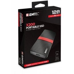 Emtec X200 128 GB Musta, Punainen