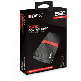 Emtec X200 256 GB Musta, Punainen