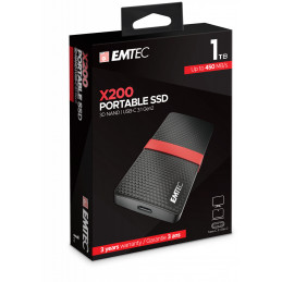 Emtec X200 1000 GB Musta, Punainen