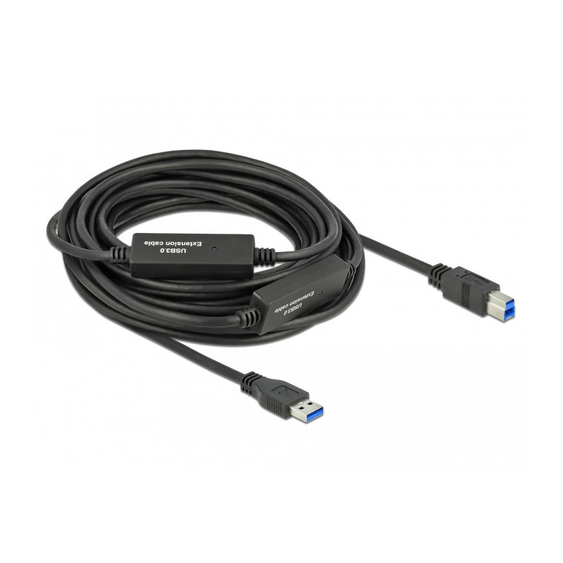 DeLOCK 85380 USB-kaapeli 10 m USB 3.2 Gen 1 (3.1 Gen 1) USB A USB B Musta