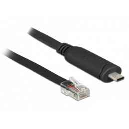 DeLOCK 63912 sarjakaapeli Musta 2 m USB Type-C RJ45