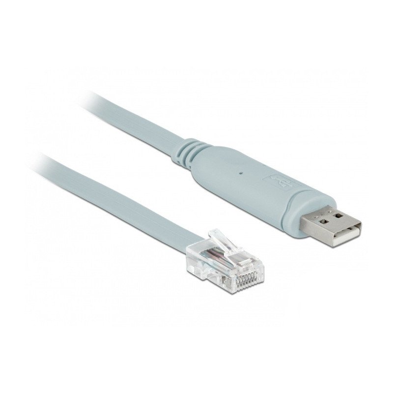 DeLOCK 63920 sarjakaapeli Harmaa 0,5 m USB 2.0 Type-A RJ45