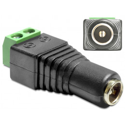 DeLOCK 65485 kaapelin sukupuolenvaihtaja DC 2.5 x 5.5 mm 2p Musta, Vihreä