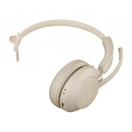 Jabra Evolve2 65, UC Mono Kuulokkeet Langaton Pääpanta Toimisto puhelukeskus USB Type-C Bluetooth Beige