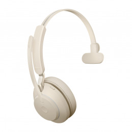 Jabra Evolve2 65, UC Mono Kuulokkeet Langaton Pääpanta Toimisto puhelukeskus USB Type-C Bluetooth Beige