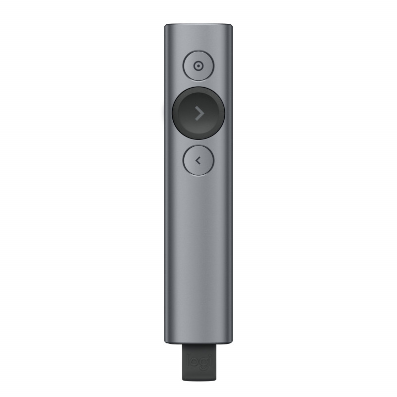 Logitech Spotlight Presentation Remote Wifi-esittelylaite Bluetooth RF Harmaa