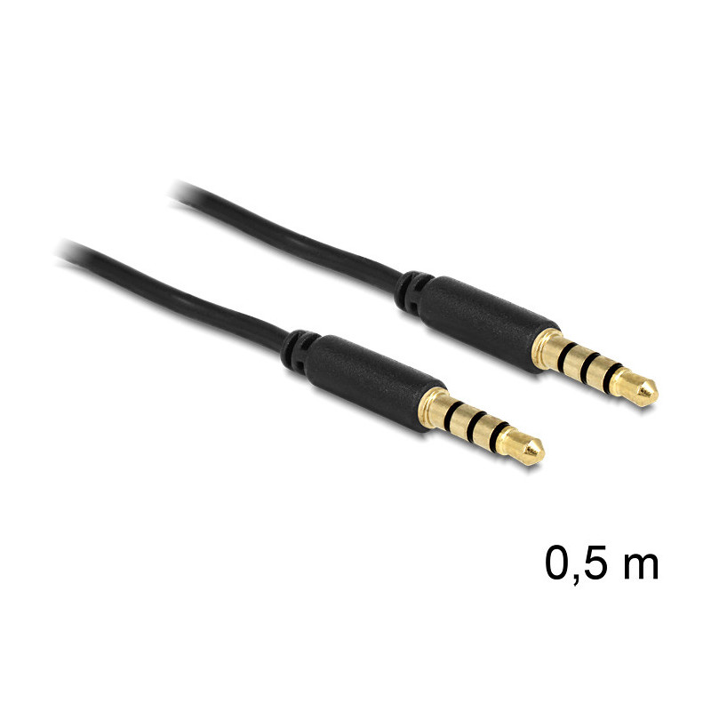 DeLOCK 3.5mm - 3.5mm, 0.5m audiokaapeli 0,5 m Musta