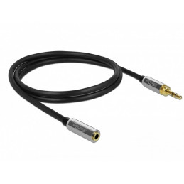 DeLOCK 85780 audiokaapeli 1 m 3.5mm Musta, Harmaa