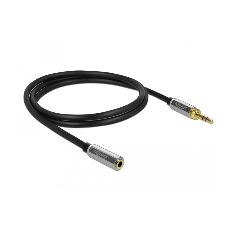 DeLOCK 85780 audiokaapeli 1 m 3.5mm Musta, Harmaa
