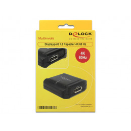 DeLOCK 11464 kaapelin sukupuolenvaihtaja Displayport 20 pin, DC 5V Displayport 20 pin Musta