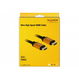 DeLOCK 85726 HDMI-kaapeli 0,5 m HDMI-tyyppi A (vakio) Musta, Kulta