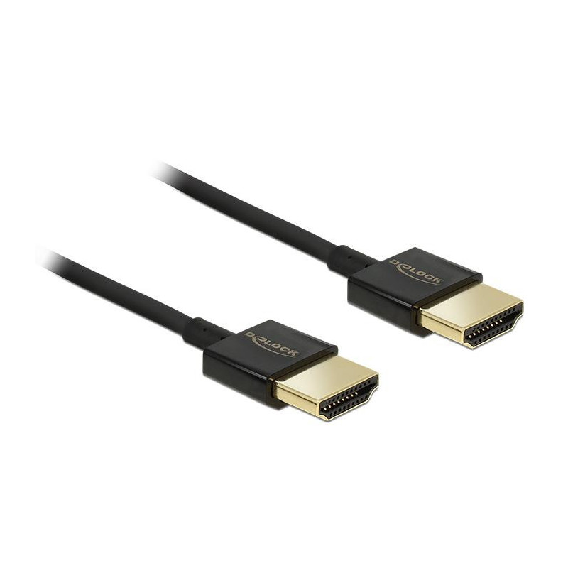 DeLOCK HDMI HDMI, 3 m HDMI-kaapeli HDMI-tyyppi A (vakio) Musta