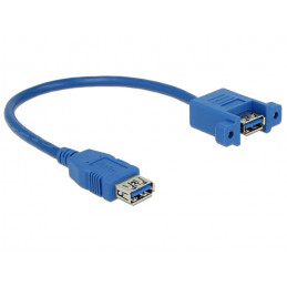 DeLOCK 0.25m 2xUSB3.0-A USB-kaapeli 0,25 m USB 3.2 Gen 1 (3.1 Gen 1) USB A Sininen