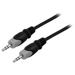Deltaco MM-149 audiokaapeli 1 m 3.5mm Musta, Harmaa