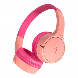 Belkin SOUNDFORM Mini Kuulokkeet Langallinen & langaton Pääpanta Musiikki Micro-USB Bluetooth Vaaleanpunainen