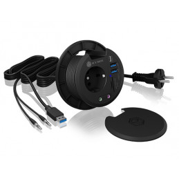 ICY BOX IB-HUB1430-CR USB 3.2 Gen 1 (3.1 Gen 1) Type-A 5000 Mbit s Musta
