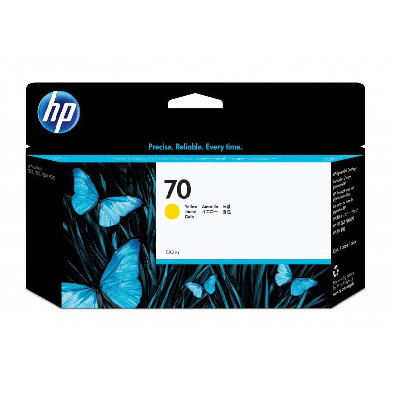 HP 70 DesignJet -mustekasetti, keltainen, 130 ml