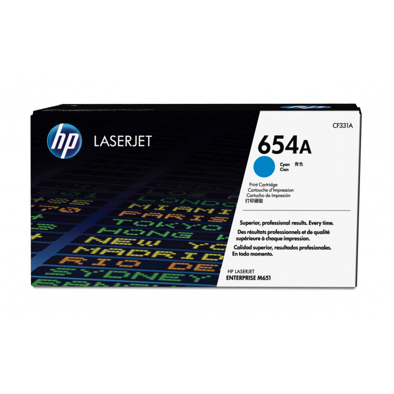 HP 654A, alkuperäinen syaani LaserJet-värikasetti