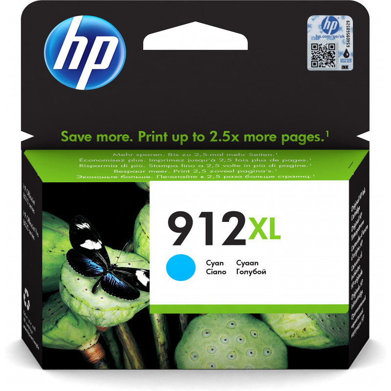 HP 912XL alkuperäinen riittoisa syaani mustepatruuna