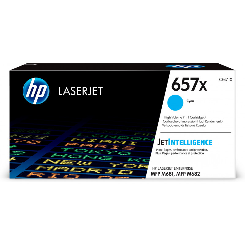 HP 657X alkuperäinen riittoisa syaani LaserJet -värikasetti