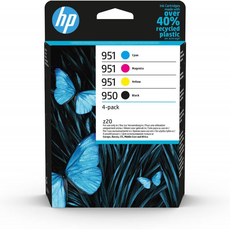 HP 950 musta   951 syaani magenta keltainen alkuperäisten mustepatruunoiden 4 värin yhdistelmäpakkaus