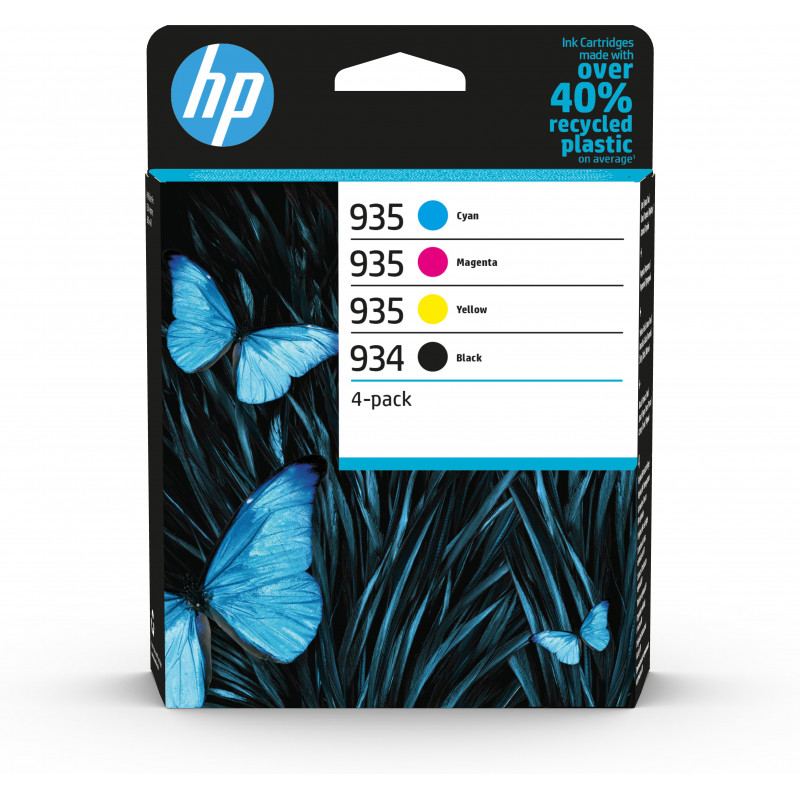HP 934 musta   935 syaani magenta keltainen alkuperäisten mustepatruunoiden 4 patruunan yhdistelmäpakkaus