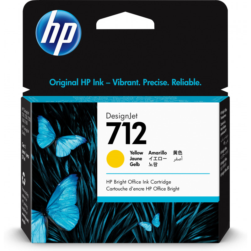 HP 712 keltainen DesignJet -mustepatruuna, 29 ml